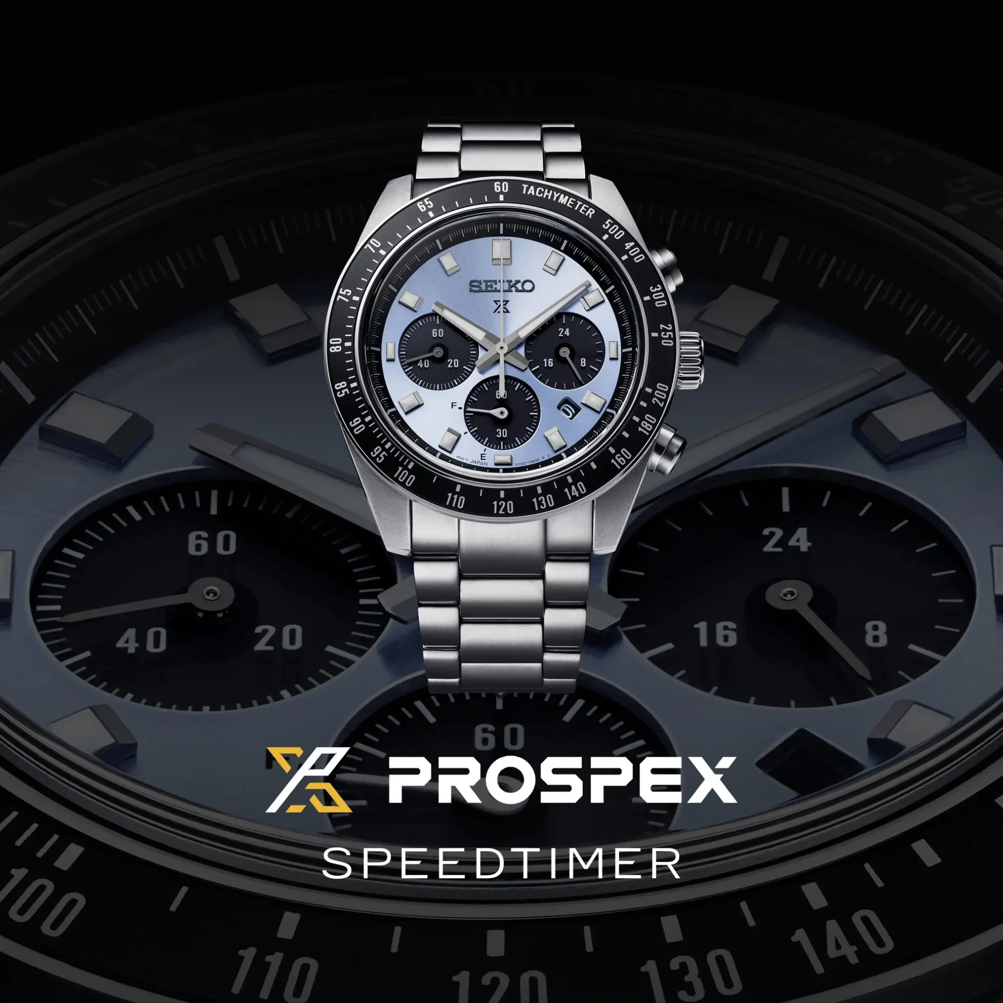 Đồng hồ Seiko Prospex Speedtimer Solar Chronograph SBDL109 (SSC935) mặt số màu xanh. Dây đeo bằng thép. Thân vỏ bằng thép.