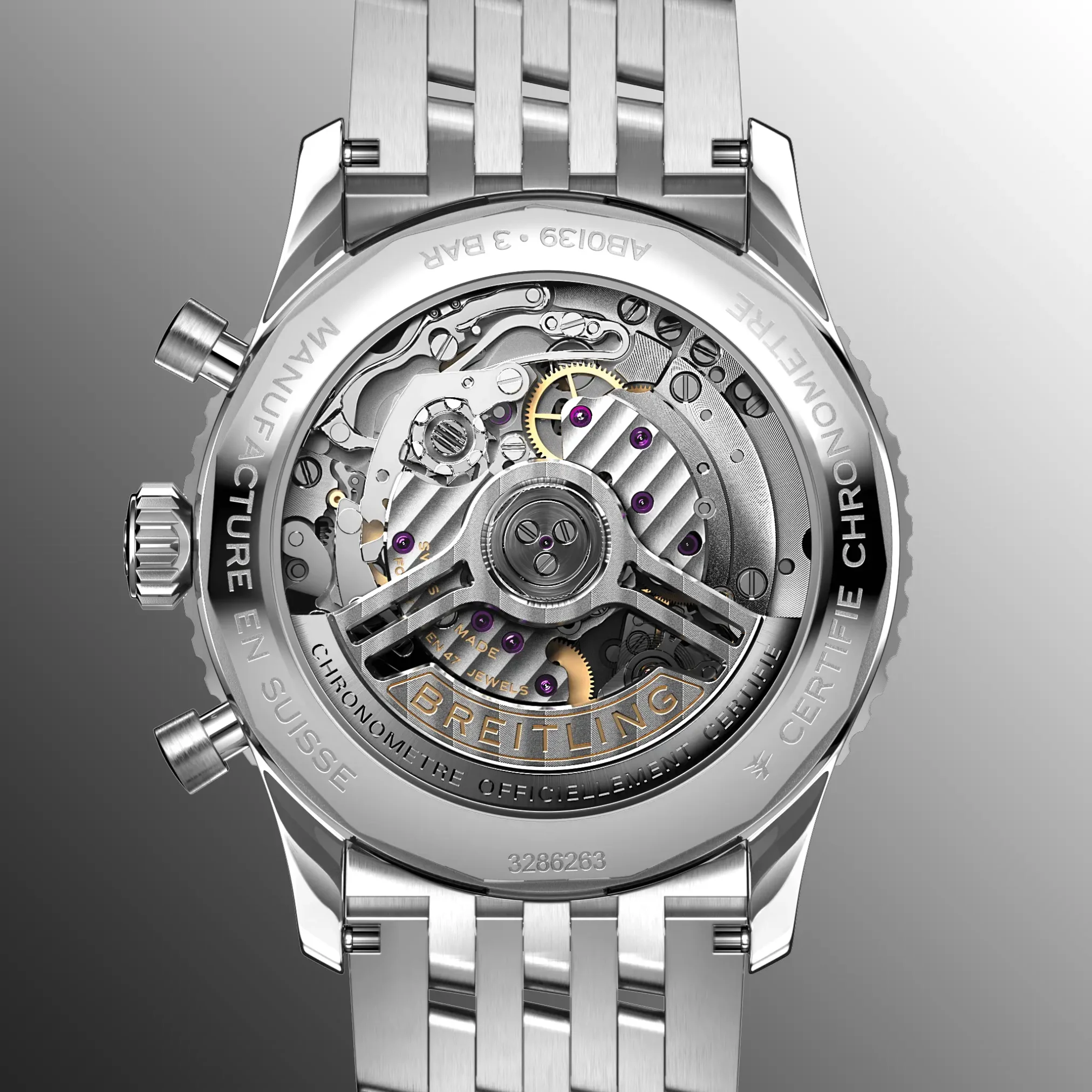Đồng hồ Breitling Navitimer B01 Chronograph 41 AB0139211G1A1 mặt số màu bạc. Dây đeo bằng thép. Thân vỏ bằng thép.
