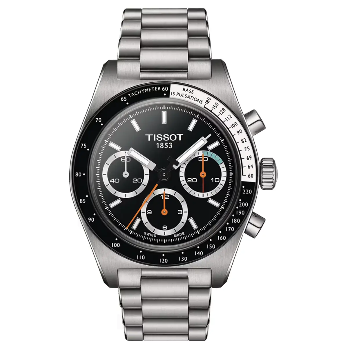 Đồng hồ Tissot PR516 Mechanical Chronograph T149.459.21.051.00 mặt số màu đen. Dây đeo bằng thép. Thân vỏ bằng thép.