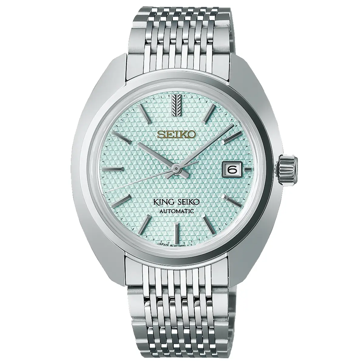 Đồng hồ King Seiko KS1969 Seiko Brand 100th Anniversary Limited Edition SDKA023 (SJE115) với mặt số xanh nhạt. Dây đeo bằng thép. Thân vỏ bằng thép.