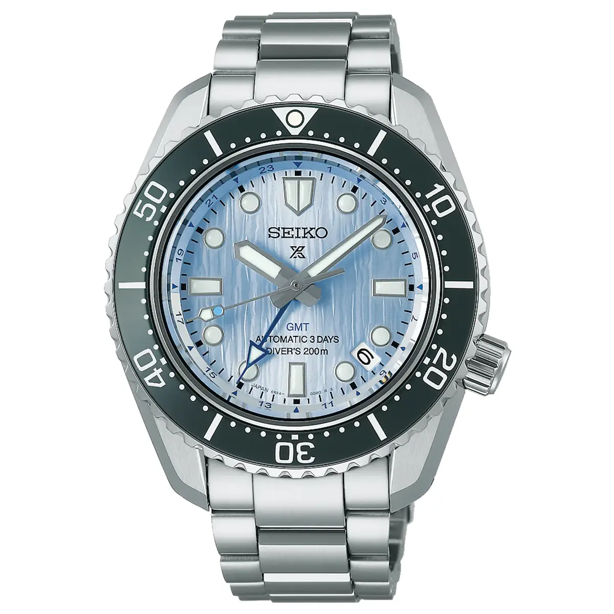Đồng hồ Seiko Prospex Seiko Watchmaking 110th Anniversary Limited Edition SBEJ013 (SPB385) với mặt số màu xanh. Dây đeo bằng thép và vải. Thân vỏ bằng thép.