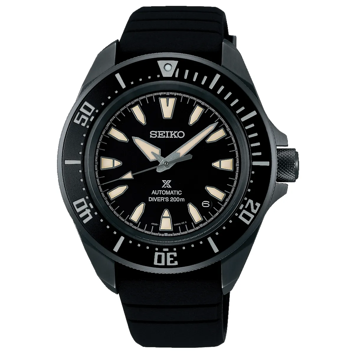 Đồng hồ Seiko Prospex Samurai Diver's 200M SBDY131 (SRPL13) mặt số màu đen. Dây đeo bằng cao su. Thân vỏ bằng thép.