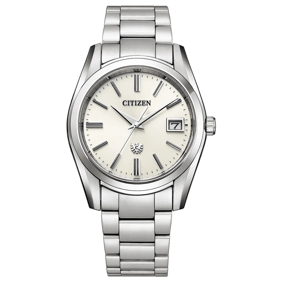 Đồng hồ The Citizen Eco-Drive AQ4080-52A mặt số màu bạc. Dây đeo bằng thép. Thân vỏ bằng thép.
