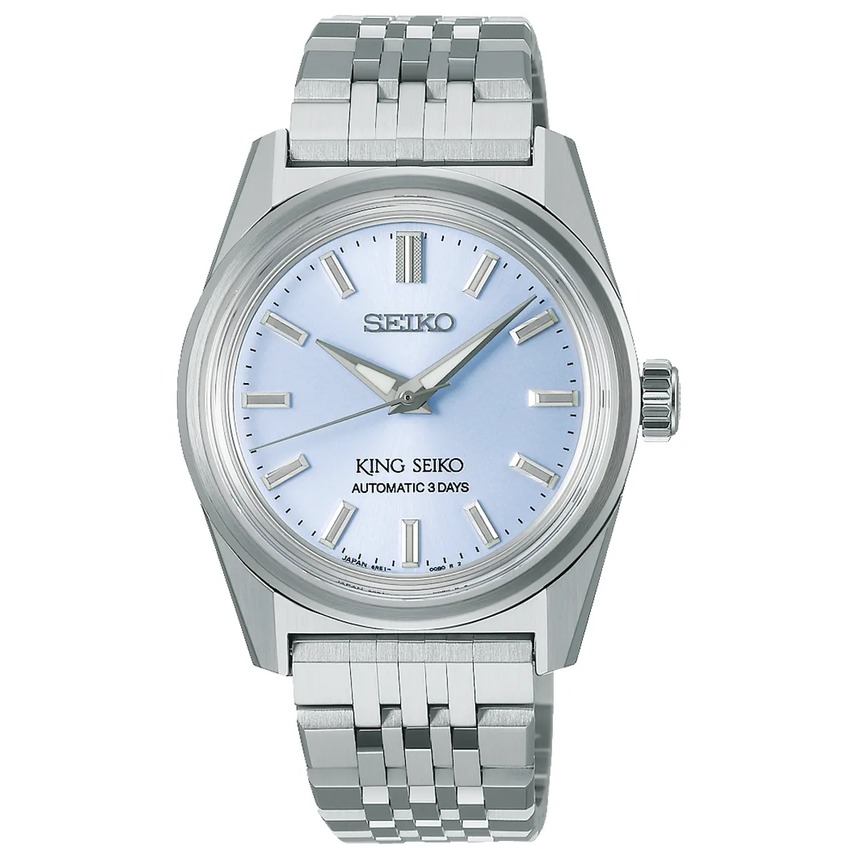 Đồng hồ King Seiko KSK 6R In Preppy Blue SDKS027 (SPB457) mặt số màu xanh. Dây đeo bằng thép. Thân vỏ bằng thép.