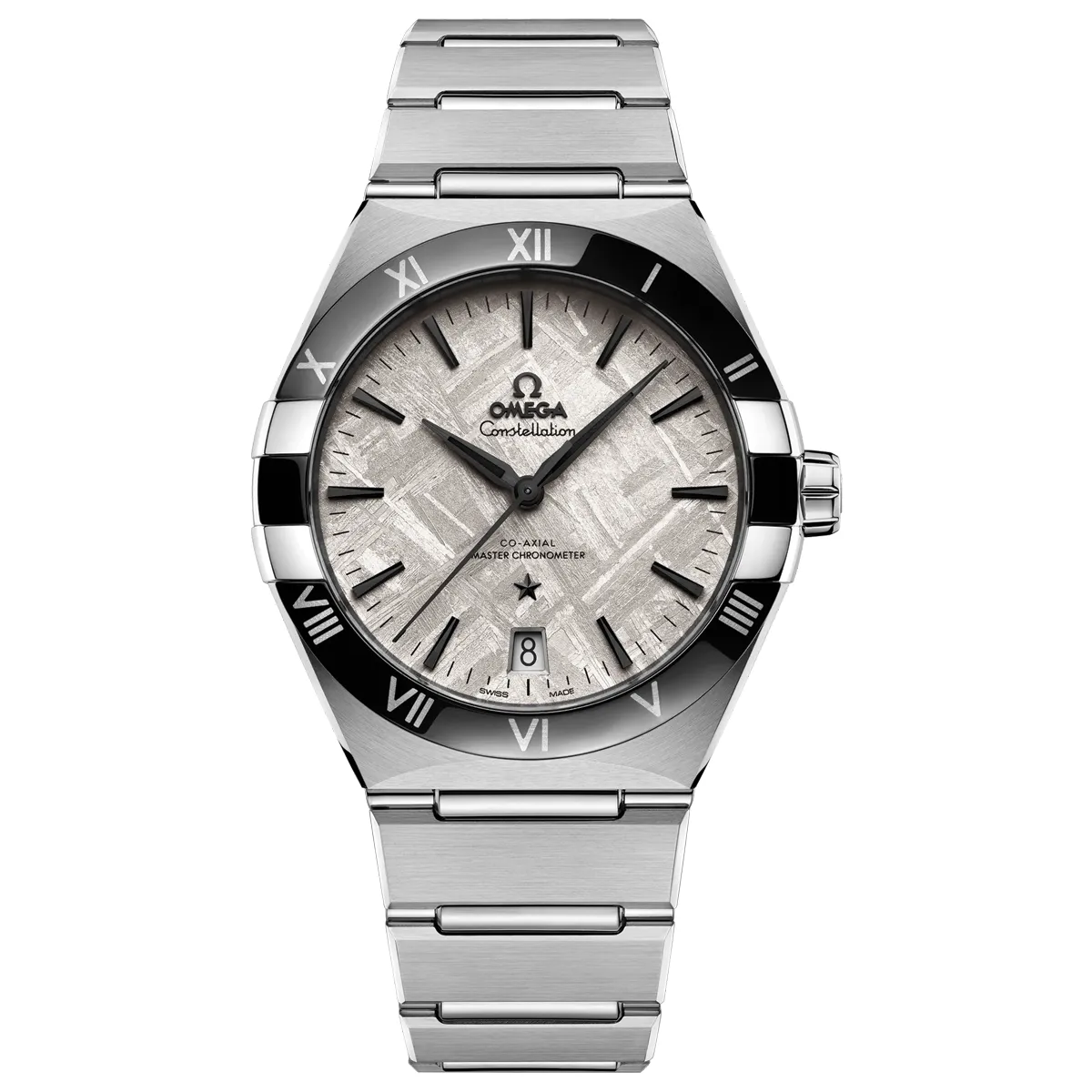 Đồng hồ Omega Constellation Co-Axial Master Chronometer 131.30.41.21.99.001 mặt số màu xám. Dây đeo bằng thép. Thân vỏ bằng thép.