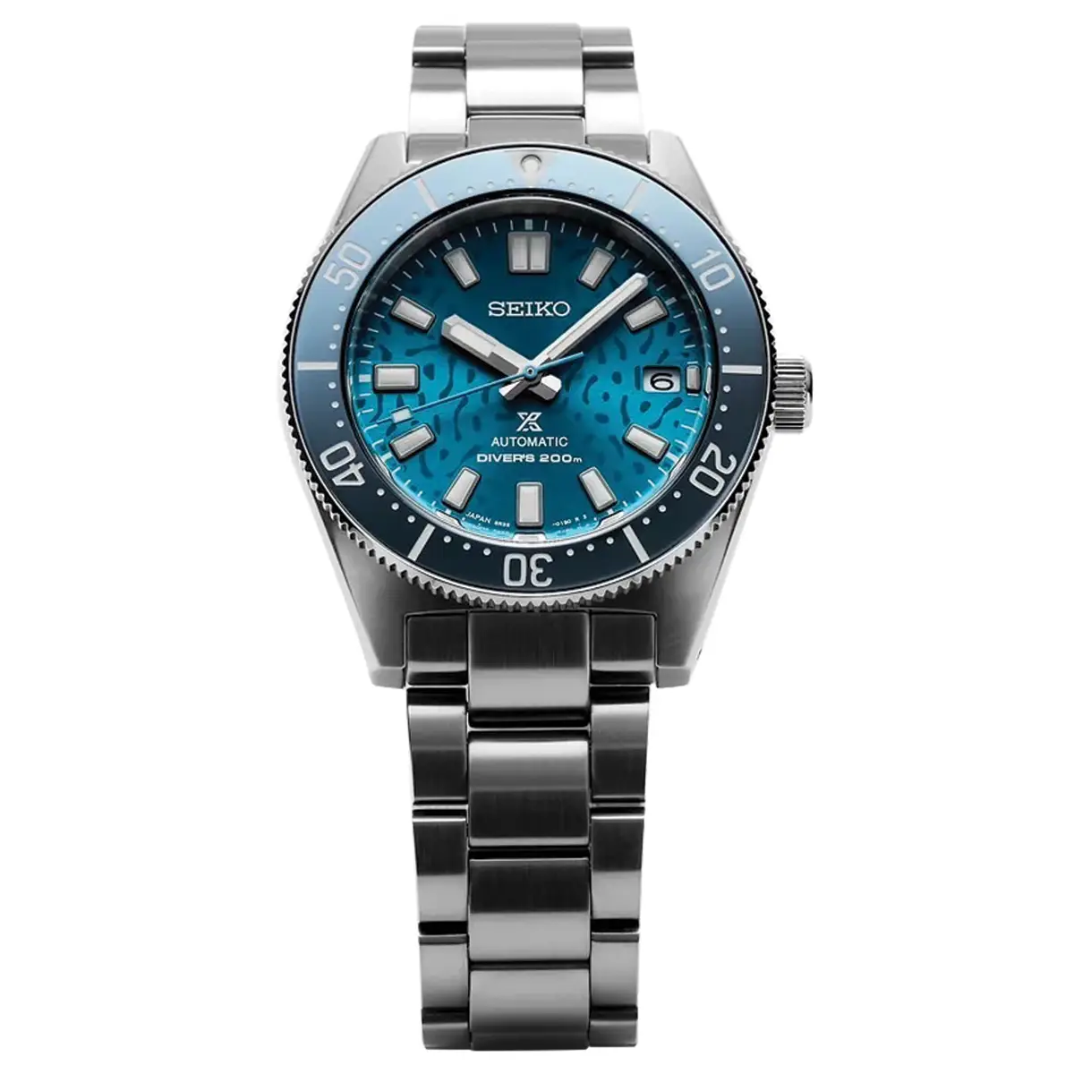 Đồng hồ Seiko Prospex ZIMBE No.19 Last Zimbe Thailand Limited Edition SPB443 (SPB443J1) với mặt số màu xanh. Dây đeo bằng thép. Thân vỏ bằng thép.