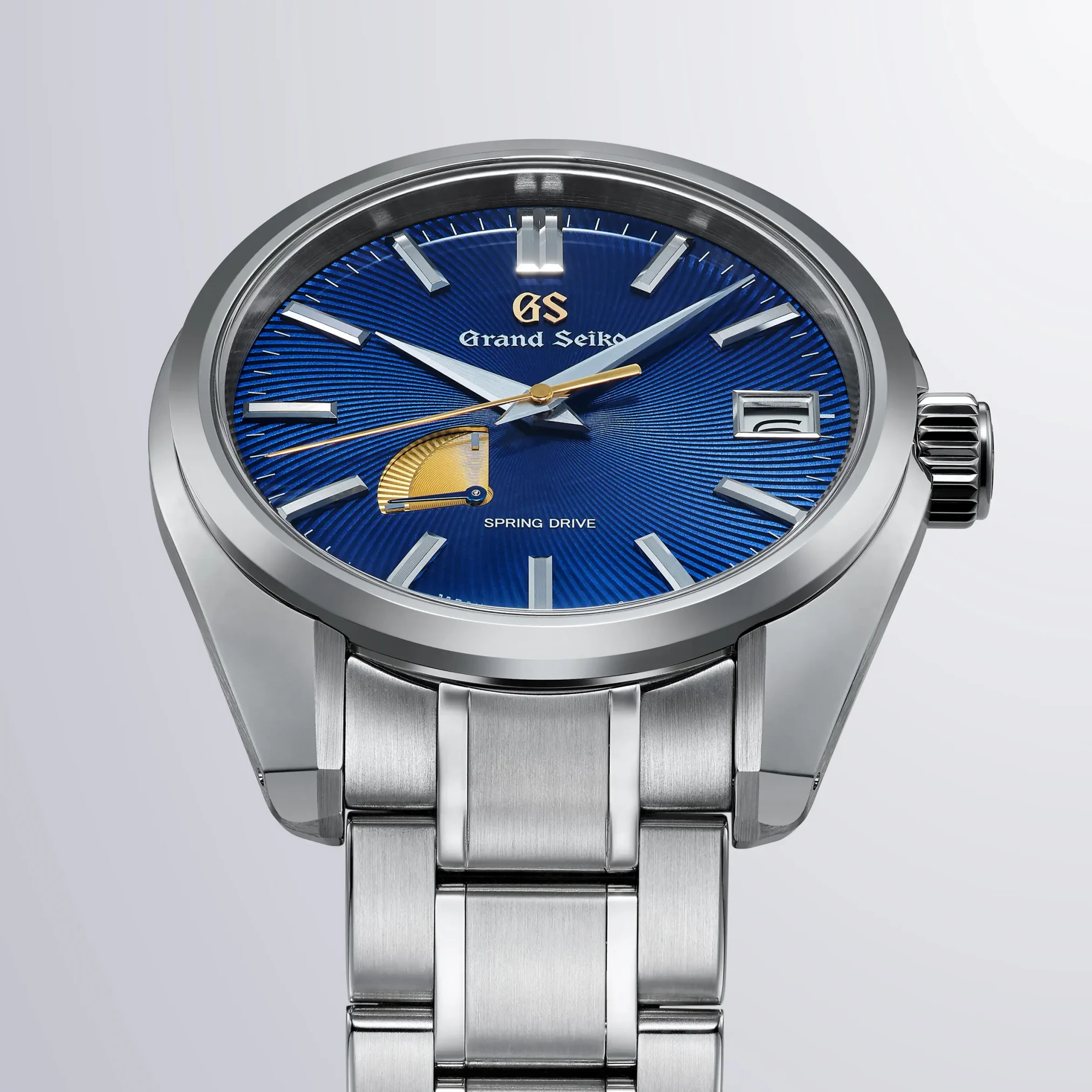 Đồng hồ Grand Seiko Heritage Thailand Limited Edition SBGA513 với mặt số màu xanh. Dây đeo bằng thép. Thân vỏ bằng thép.