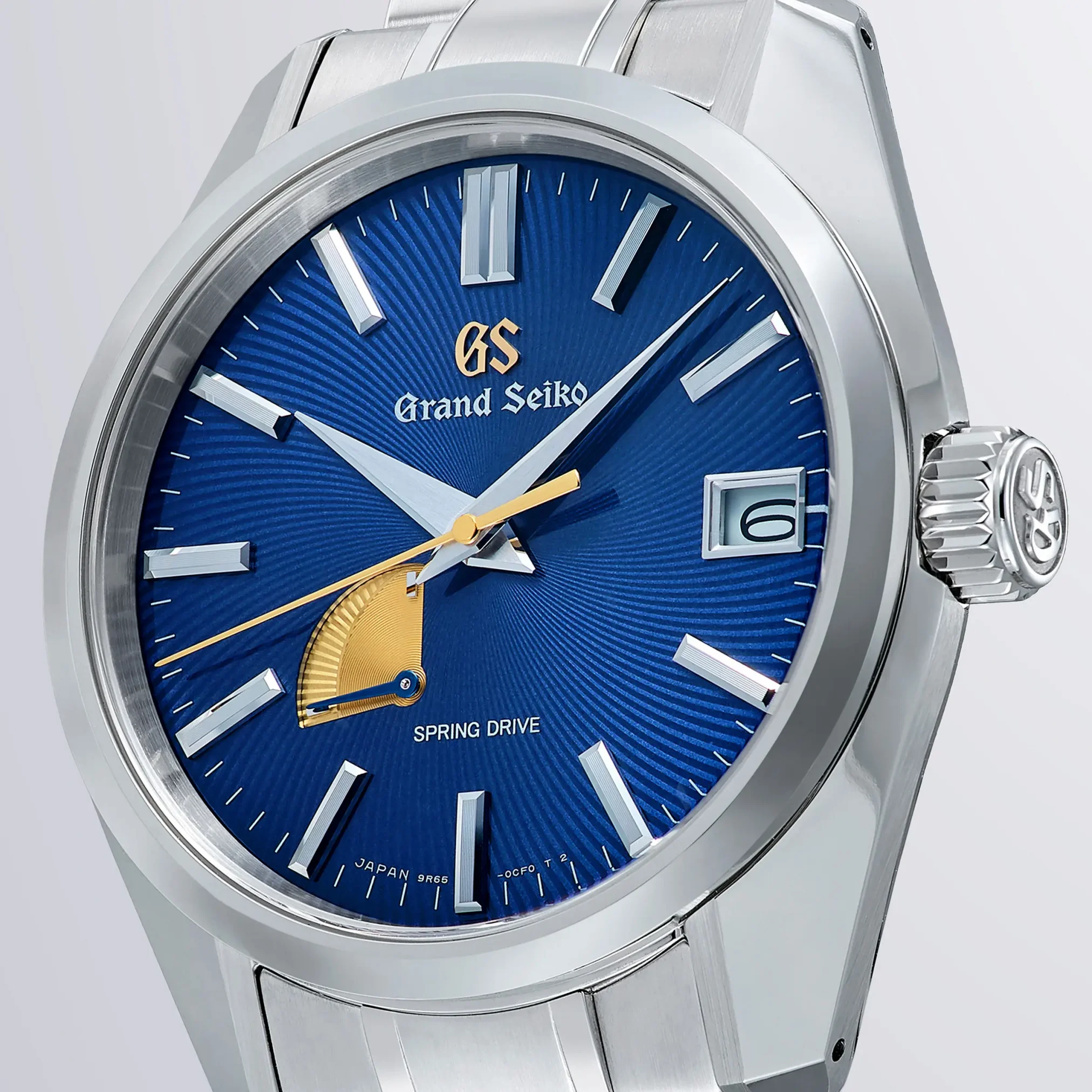 Đồng hồ Grand Seiko Heritage Thailand Limited Edition SBGA513 với mặt số màu xanh. Dây đeo bằng thép. Thân vỏ bằng thép.