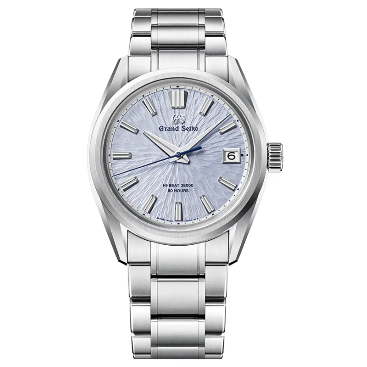 Đồng hồ Grand Seiko Evolution 9 Collection 65th Anniversary Limited Edition SLGH027 với mặt số màu xanh. Dây đeo bằng thép. Thân vỏ bằng thép.