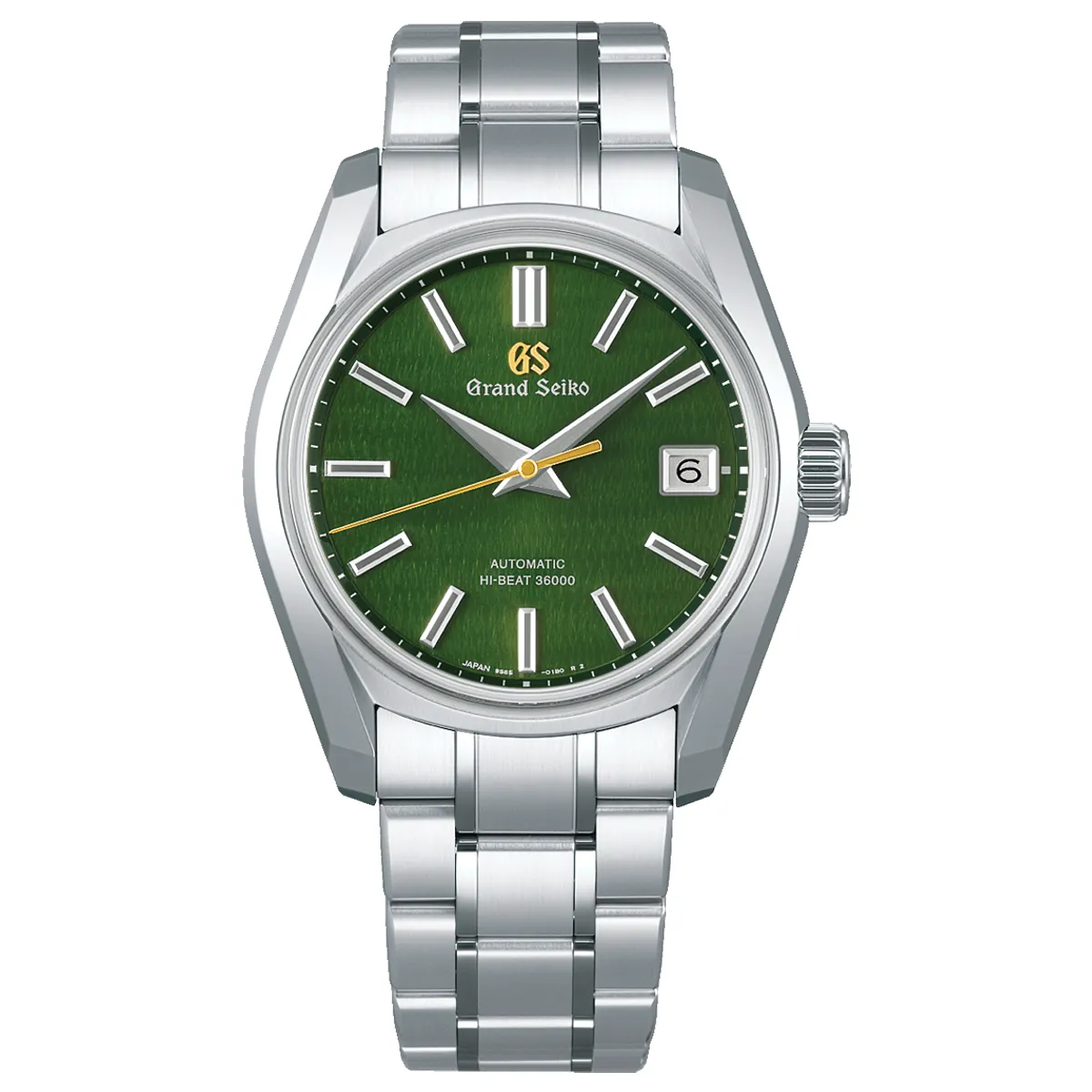 Đồng hồ Grand Seiko Heritage Collection 62GS Rikka SBGH351 với mặt số màu xanh. Dây đeo bằng thép. Thân vỏ bằng thép.